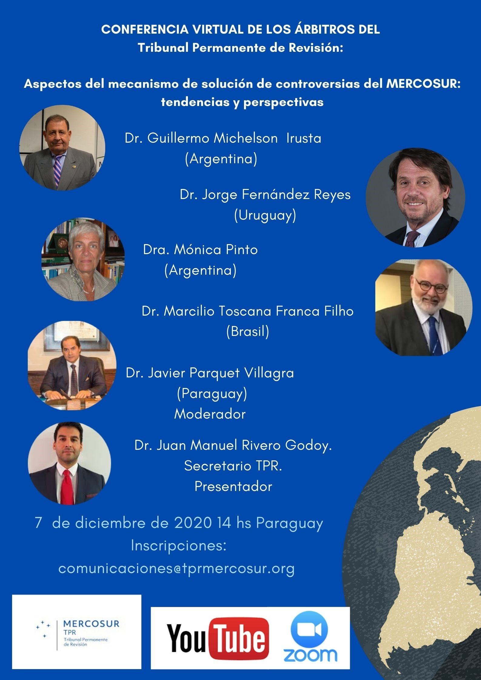 Conferencia virtual de los Árbitros del Tribunal Permanente de Revisión del Mercosur (TPR)